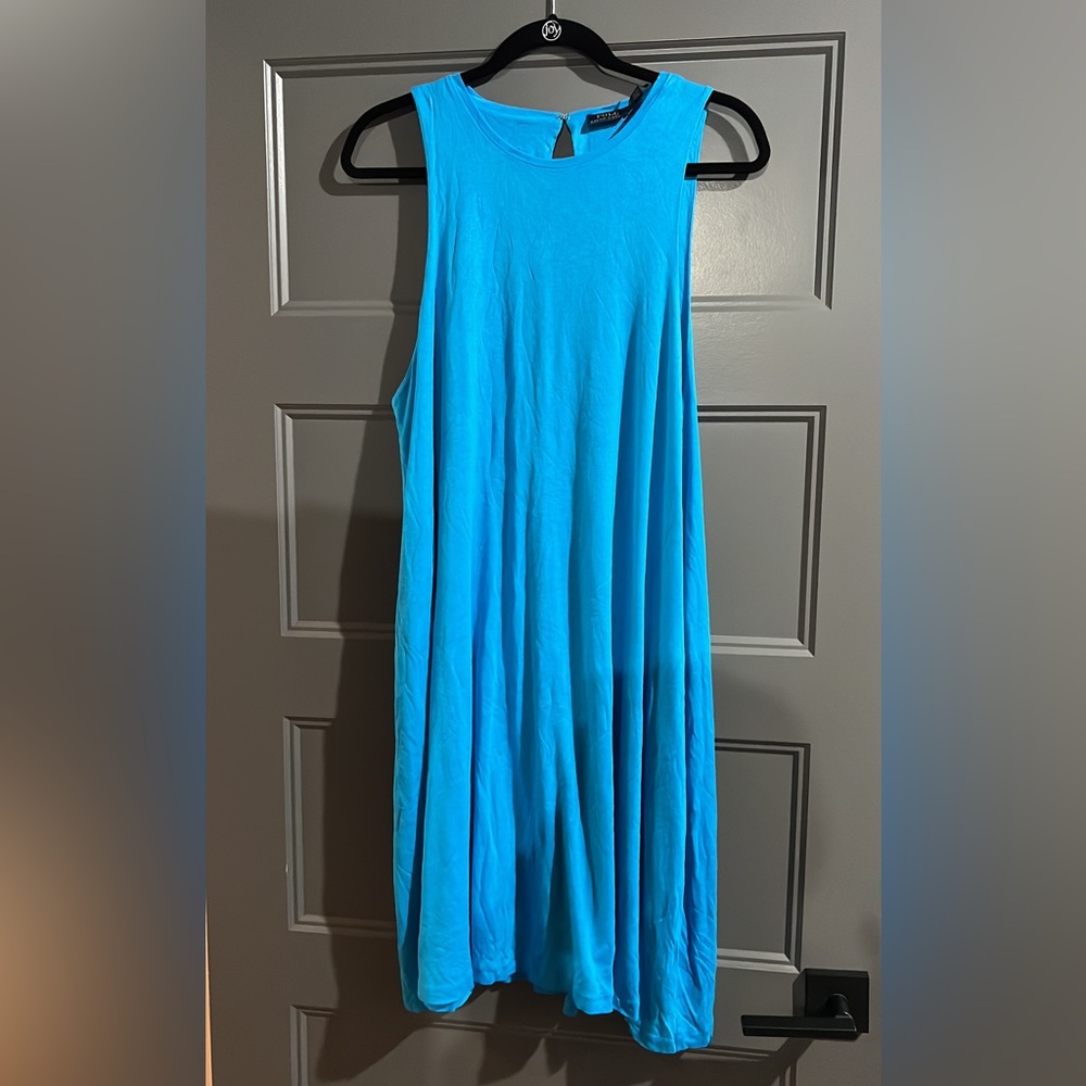 Polo Ralph Lauren turquoise swing dress knee length. Cotton jersey fabric.Sz XL